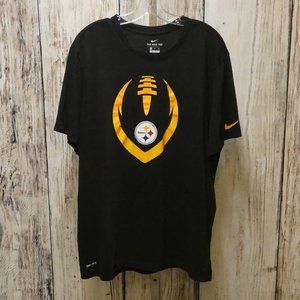 NIKE DRI-FIT Black Pittsburgh Steelers Short Sleeve T  Shirt Size XXL